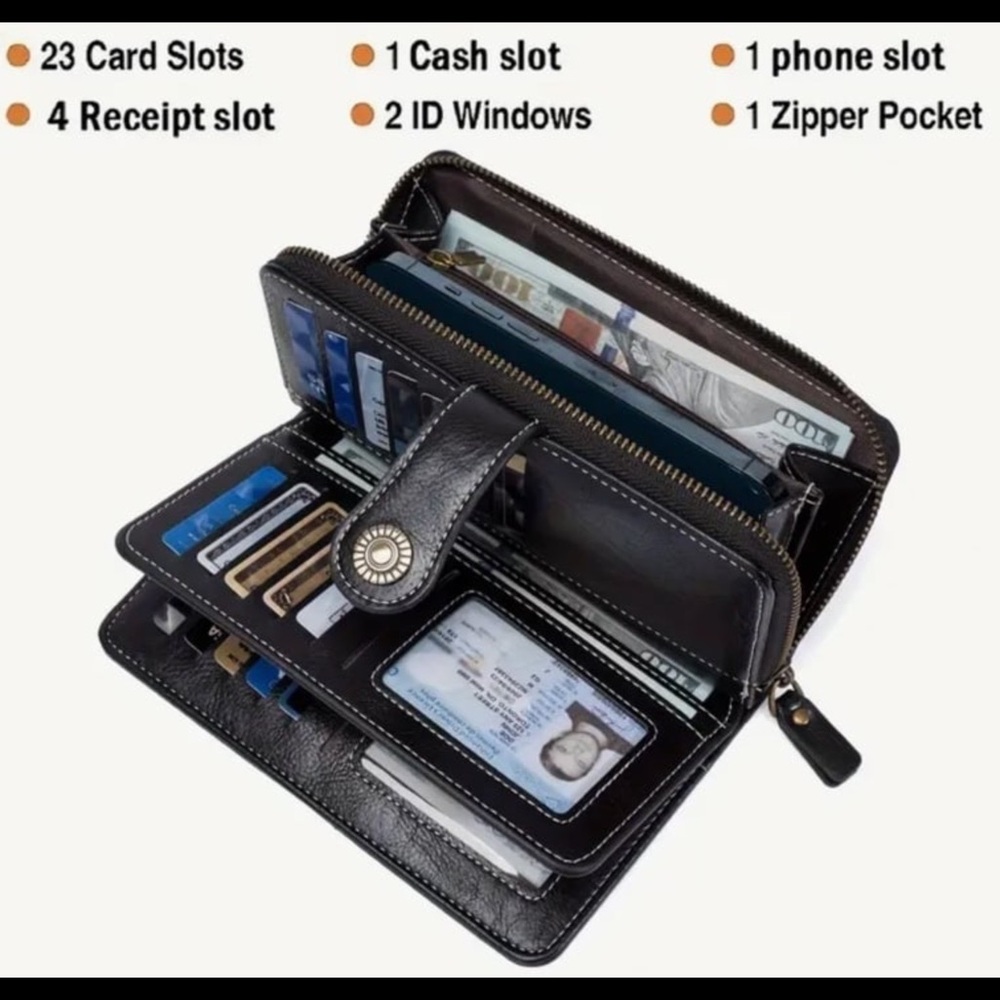 RFID Tri-Fold Wristlet Wallet - Picture 3 of 11